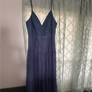 David's Bridal Lace Maxi Dress - Purple